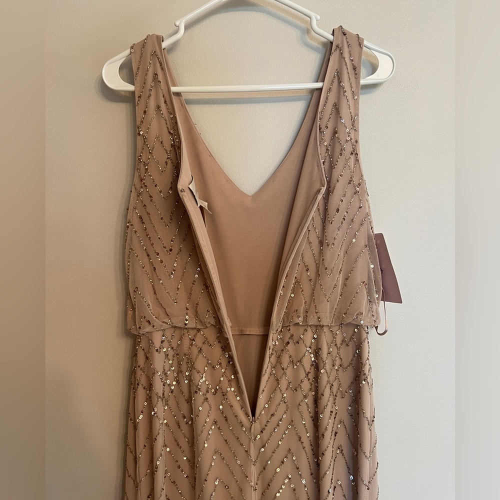 Bhldn Blaise Maxi Beaded Dress Blush / Beige - Picture 7 of 8